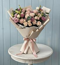 Букет цветов из:  Розы и Лизиантусы в Ямном