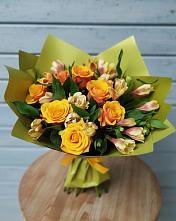 Букет цветов из:  Альстромерии и Розы в Ямном