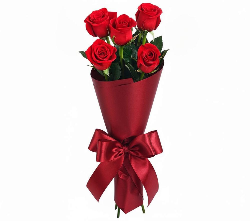 Букет 5 Красных роз Эдлесс Лав в Ямном