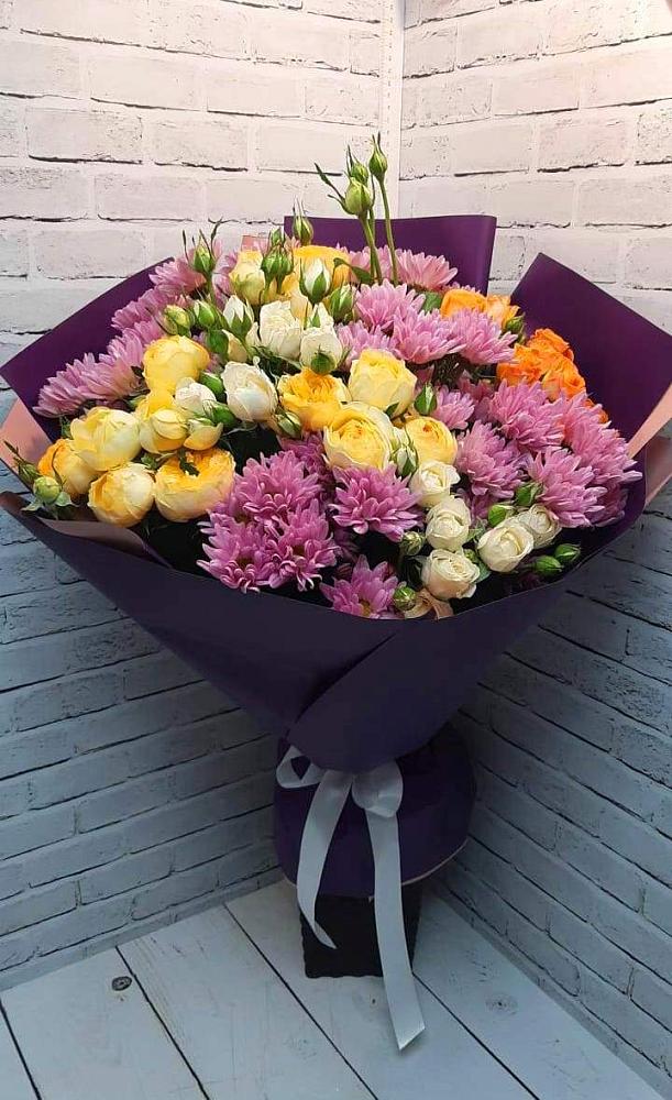Букет цветов из: Хризантемы и Розы в Ямном