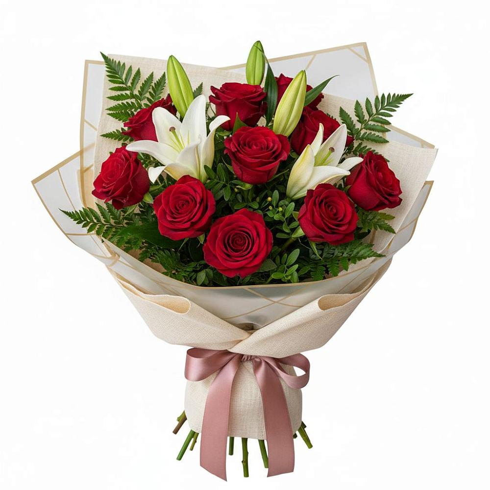 Букет цветов из: Лилии и Розы в Ямном