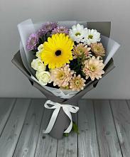 Букет цветов из:  Розы, Герберы и Хризантемы в Ямном