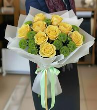 Букет цветов из:  Хризантемы и Розы в Ямном