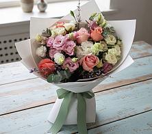 Букет цветов из:  Розы, Лизиантусы и Гвоздики в Ямном