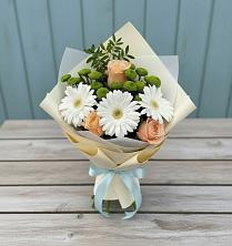 Букет цветов из:  Герберы, Розы и Хризантемы в Ямном