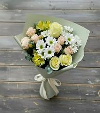 Букет цветов из:  Альстромерии, Розы и Хризантемы #REPLACE_PRED# Ямном