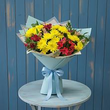 Букет цветов из:  Альстромерии и Хризантемы в Ямном