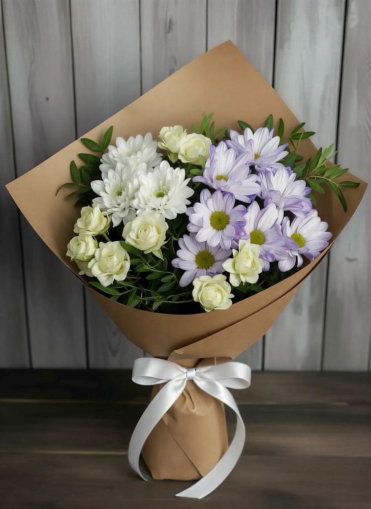 Букет цветов из: Хризантемы и Розы в Ямном